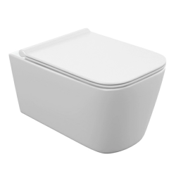 Унитаз подвесной Cersanit CREA Vortex DPL EO slim белый, горизонтальный (в стену) выпуск, с микролифтом, с крышкой (сиденье) дюропласт ультратонкое