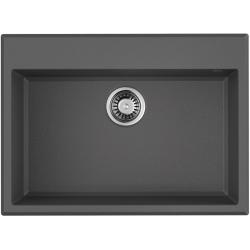 Мойка кухонная Omoikiri Tedori 68-PL, 50х68 см, врезная, из искусственного гранита (Tetogranit), прямоугольная, цвет платина, без отверстия под смеситель, без крыла, слив-перелив, врезная в столещницу, для кухни