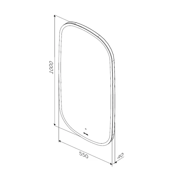 Зеркало AM.PM Func, 55х100 см, с LED/ЛЕД-подсветкой, овальное, выключатель сенсорный, с диммером, для ванны, навесное/подвесное/настенное