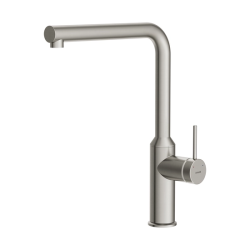 Смеситель для кухни/мойки Cersanit Flavis однорычажный, поворотный излив, керамический, высота 327 мм, длина 231 мм, латунь, цвет сатин