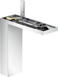 Смеситель для раковины/умывальника Axor MyEdition 230, без панели, однорычажный, фиксированный излив, длина излива 19,6 см, керамический, латунь, цвет хром, со сливным клапаном Push-Open