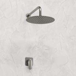 Душевая система WasserKRAFT Spree, встраиваемая, цвет никель, комплект: однорычажный смеситель/тропический душ (с верхней лейкой), скрытого монтажа