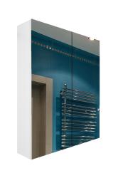 Зеркальный шкаф Loranto Аврора 60, 60х70х13,5 см, без подсветки, подвесной, цвет белый, зеркало, 2 распашные дверцы, прямоугольный, правый/левый, правосторонний/левосторонний