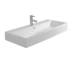 Раковина DURAVIT Vero WonderGliss, 100х47х13,5 см, подвесная, прямоугольная, санфарфор, цвет белый, с 1 отверстием под смеситель, антигрязевое покрытие, слив/перелив