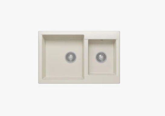 Мойка Polygran Brig-772 77.2х50х21.6 см, врезная, двойная, из искусственного камня, прямоугольная, цвет белый хлопок, без отверстия под смеситель, слив-перелив, с сифоном, для кухни Мойка Polygran Brig-772 77.2х50х21.6 см, врезная, двойная, из искусственного камня, прямоугольная, цвет белый хлопок, без отверстия под смеситель, слив-перелив, с сифоном, для кухни