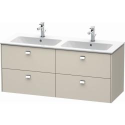 Тумба под раковину Duravit Brioso, 129х47,9x55,3 см, подвесная, 4 выдвижных ящика, ДСП, цвет: серо-коричневый/хром, шкафчик навесной, механизм доводчика, прямоугольная, правая/левая, в ванную комнату