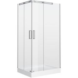 Душевое ограждение GROSSMAN 120x80x190 см, прозрачное стекло, профиль хром, правое, прямоугольное/угловое, две двери раздвижные