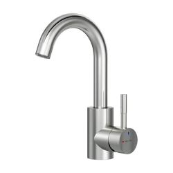 Смеситель для раковины/умывальника AM.PM X-Joy S, однорычажный, поворотный, высокий, керамический, длина излива 123 мм, латунь, цвет сатин