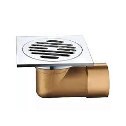 Сливной трап Raglo R605.10, боковой подвод, 100×100/50 мм решетка нержавеющая сталь, цвет хром, латунное колено