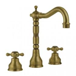 Смеситель для раковины Migliore Revival, двухвентильный, поворотный, длина 165 мм, керамический, латунь, цвет бронза