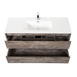 Тумба под раковину BelBagno Kraf 120, 121х46х51 см, подвесная, 2 выкатных ящика, ЛДСП, цвет: сосна пасадена, шкафчик навесной, механизм доводчика, прямоугольная