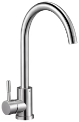 Смеситель для кухни/мойки Solone, однорычажный, поворотный, керамический, длина излива 215 мм, нержавеющая сталь, цвет хром