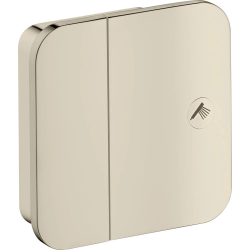 Вентиль Axor One запорный, скрытого монтажа, настенный, квадратный, латунь, цвет: полированный никель, керамический, встраеваемый/встроенный, для ванны/душа