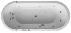 Ванна Duravit DuraStyle 190х90 см гидромассажная, встраиваемая/пристенная, акриловая, цвет: белый, с ножками/сливом-переливом, без фронтальной панели, прямоугольная, с системой гидромассажа Combi-System E, с двумя наклонами для спины