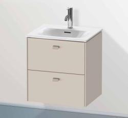 Тумба под раковину Duravit Brioso, 52х41,9х68,3 см, напольная, цвет: серо-коричневый, 2 выдвижных ящика, ДСП, прямоугольная, левая/правая, в ванную комнату