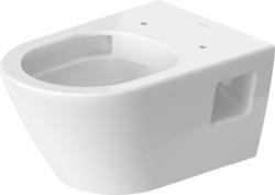 Унитаз Duravit D-Neo 37х54 см, подвесной, цвет белый, санфарфор, прямоугольный, горизонтальный (в стену) выпуск, под скрытый бачок/инсталляцию, безободковый, без сиденья, с углублениями для крепления по бокам, для туалета