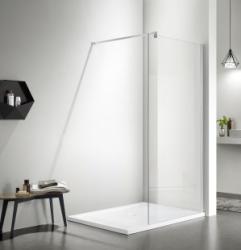Душевая перегородка Azario CHICAGO Walk-in, 140х195 см, прозрачное стекло, профиль хром, правая/левая, плоская (панель), из прозрачного стекла, (ограждение без поддона) стеклянное