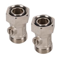 Узел нижнего подключения 3/4" Royal Thermo прямой, раздельный, двухтрубной системы, для радиатора отопления, батареи, с нижней подводкой, набор 2 шт.  Узел нижнего подключения 3/4" Royal Thermo прямой, раздельный, двухтрубной системы, для радиатора отопления, батареи, с нижней подводкой, набор 2 шт.