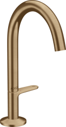 Смеситель для раковины/умывальника Axor One Select 170, однорычажный, фиксированный излив, длина излива 14 см, керамический, латунь, цвет шлифованная бронза, со сливным клапаном Push-Open