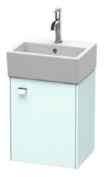 Тумба под раковину Duravit Brioso, 36,4х23,9х57 см, напольная, цвет: светло-голубой, 1 распашная дверца/одностворчатая, стеклянная полка, ДСП, прямоугольная, левая, в ванную комнату