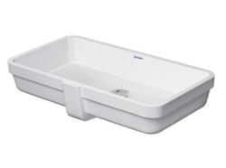 Раковина DURAVIT Vero Air, 60х31х16 см, встраиваемая снизу, прямоугольная, санфарфор, цвет белый, без отверстия/площадки под смеситель, слив/перелив