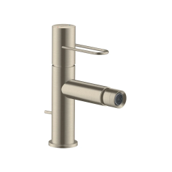 Смеситель для биде Axor Uno однорычажный, керамический, фиксированный излив, длина 12,4 см, латунь, цвет шлифованный никель, без шланга/лейки, с донным клапаном