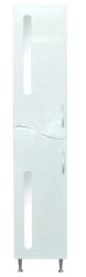 Пенал Loranto Лора 36, 36х30х180 см, напольный, (правый/правосторонний), 2 распашные дверцы/2 выдвижных ящика, цвет белый, в ванную комнату, влагостойкий, правосторонний