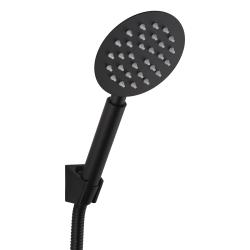 Душевой гарнитур AQUEDUC комплект: ручной душ 1 режим/шланг для душа/держатель для душа, нержавеющая сталь, цвет матовый черный, наружного монтажа, настенный, для душа/ванной 345339