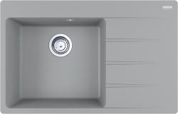 Мойка кухонная Franke CENTRO CNG 611/211-78, 78х50 см, врезная, искусственный гранит (Fragranite+), прямоугольная, цвет серый камень, без отверстия под смеситель, с крылом, левосторонняя