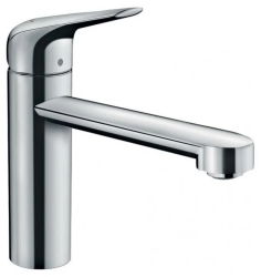 Смеситель для кухни/мойки Hansgrohe Focus M42, 120 1jet, однорычажный, с запорным вентилем, керамический, с поворотным изливом, длина 19,8 см, латунь, цвет хром
