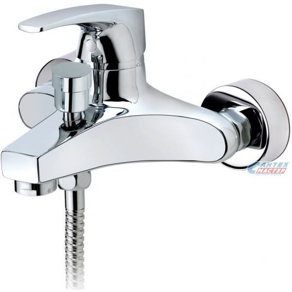 Смеситель для ванны/душа Teka Deia однорычажный, керамический, настенный, излив фиксированный, латунь, цвет хром, короткий, универсальный, горизонтальный, рычажный, кран, комплект, сантехника, размер, характеристики, высота, расстояние (Тэка) 