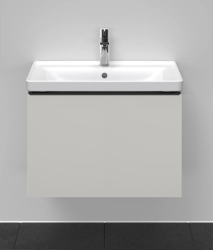 Тумба под раковину Duravit D-Neo, 48,4х44,2х44 см, подвесная, 1 выдвижной ящик, ДСП, цвет: бетонно-серый, шкафчик навесной, прямоугольная, правая/левая, в ванную комнату