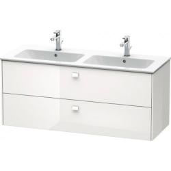 Тумба под раковину Duravit Brioso, 129х47,9x55,3 см, подвесная, 2 выдвижных ящика, ДСП, цвет: белый глянец, шкафчик навесной, механизм доводчика, прямоугольная, правая/левая, в ванную комнату