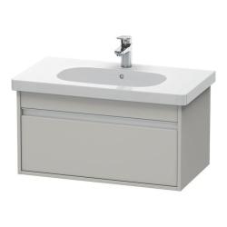 Тумба под раковину для консоли/столешницы Duravit Ketho 80х55х42,6 см, подвесная, ДСП, цвет: бетонно-серый, 1 выдвижной ящик, для встраиваемой сверху раковины, прямоугольная
