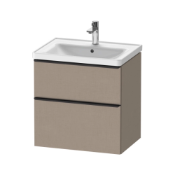 Тумба под раковину Duravit D-Neo, 63,4х45,2х62,5 см, подвесная, 2 выдвижных ящика, ДСП, цвет: лен, шкафчик навесной, прямоугольная, правая/левая, в ванную комнату