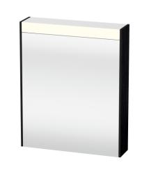 Зеркальный шкаф Duravit Brioso, 62х76х14,8 см, подвесной, цвет: дуб черный, зеркало с подсветкой LED/ЛЭД, выключатель/розетка, с 1 распашной дверцей/одностворчатый, 2 стеклянные полки, прямоугольный, правый