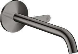 Смеситель для раковины/умывальника Axor One Select, однорычажный, настенный/встраиваемый, скрытого монтажа, фиксированный излив, длина излива 22 см, керамический, латунь, цвет полированный черный хром, незапираемый сливной набор