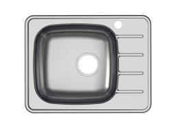 Мойка Ukinox Гранд, 60х48 см, врезная, стальная, прямоугольная, цвет нержавеющая сталь, с отверстием под смеситель, слив-перелив, с крылом, левая/левосторонняя, для кухни