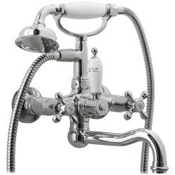 Смеситель для ванны/душа Boheme Tradizionale Chromo, двухвентильный, настенный, керамический, поворотный, длина излива 152 мм, латунь, цвет хром