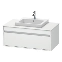 Тумба под раковину для консоли/столешницы Duravit Ketho 100х55х42,6 см, подвесная, ДСП, цвет: белый матовый, 1 выдвижной ящик, для встраиваемой сверху раковины, прямоугольная