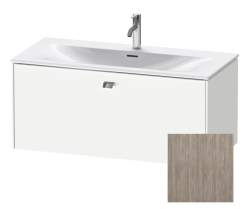 Тумба под раковину Duravit Brioso, 102х46,9х45,2 см, подвесная, 1 выдвижной ящик, ДСП, цвет: сосна серебристая/хром, шкафчик навесной, механизм доводчика, прямоугольная, правая/левая, для раковины D-Code, в ванную комнату