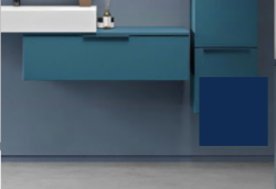 Тумба Cezares Premium, 50х45х27 см, подвесная, 1 выдвижной ящик, цвет синий, шкафчик навесной, механизм доводчика, прямоугольная