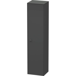 Пенал Duravit Brioso R, 42x36x177 см, подвесной, (правый), с дверцей, с полкой, со стеклянными полками, цвет: графит матовый, в ванную комнату