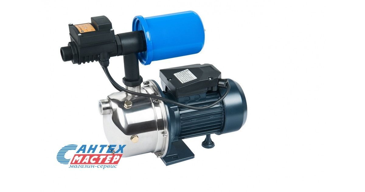 Насосная станция Unipump АКВАРОБОТ JS 60, 2.4 м³/ч, напор - 33 м, 0.45 кВт, (220 В) гидроаккумулятор 2 л, давление 6 бар, глубина всасывания 5 м, автоматическая, для подачи чистой воды, водоснабжения частного дома, дачи, полива, из колодца