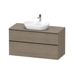 Тумба под раковину Duravit D-Neo, 121х46,2х62,5 см, подвесная, 2 выдвижных ящика, ДСП, цвет: дуб терра, шкафчик навесной, прямоугольная, правая/левая, в ванную комнату
