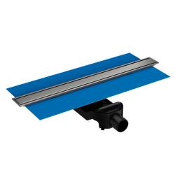 Душевой трап Vitra Eco-Flow 60, DK100, цвет хром матовый, для душа в полу, с гидрозатвором, горизонтальный выпуск, нержавеющая сталь, прямоугольный, душевой