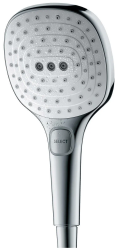 Лейка душевая Hansgrohe Raindance Select E 120, настенная, квадратная, с 3 режимами, регулируемая, хромированная/пластмассовая, цвет шлифованная бронза, ручная, для душа/ванной