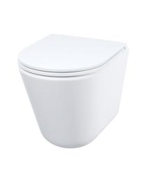 Унитаз подвесной IDDIS Ray горизонтальный (прямой, в стену) выпуск, безободковый, смыв торнадо, с быстросьемным сиденьем микролифт, с крышкой (сиденье) дюропласт, цвет белый RAYRDSEi25