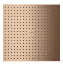 Верхний душ AXOR ShowerSolutions 300/300 2jet, потолочный/скрытый монтаж, квадратный, с 2 режимами, размер 30х30 см, металлический, цвет: шлифованное красное золото, для душа/ванной