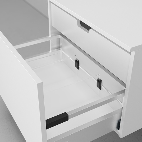 Тумба Velvex Unit 60, 600х480х400 мм, подвесная, цвет белый лед, два выдвижных ящика (один внутри другого), правая/левая, правосторонняя/левосторонняя/универсальная, в ванную комнату